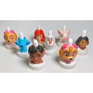 Good 2 Grow Juice Topper Lot of 8 Disney Little Mermaid Olaf Encanto Moana Blues